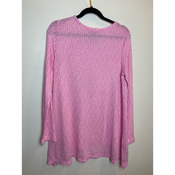 Chelsea & Theodore Lightweight Knit Sweater Pink & White *New* Size Large - Picture 5 of 7